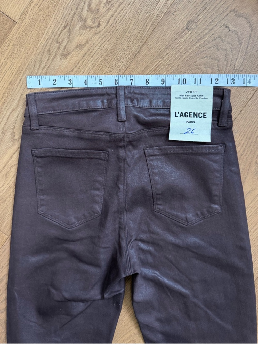 L’Agence Jyothi Coated High-Rise Skinny Jeans - Size 26 - NWT - Cocoa Coated - Picture 5 of 13